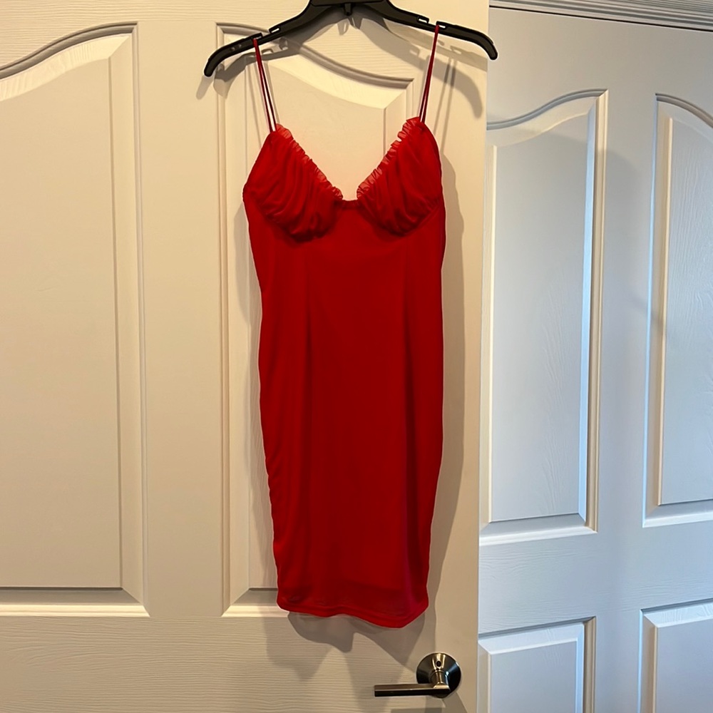 NWT Red body con mini dress